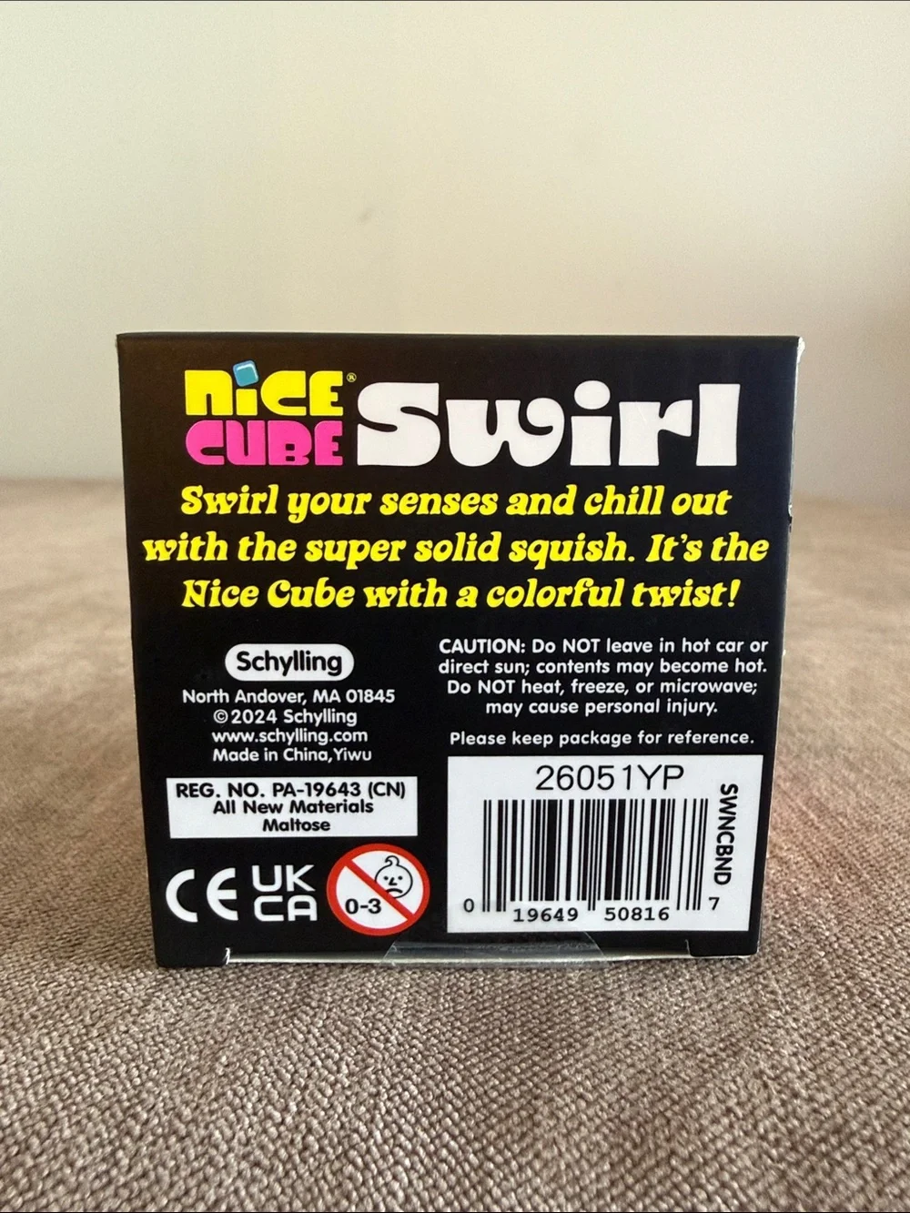 Needoh Nice Cube Swirl Super Solid Squish! - Green, Blue, Purple Swirl